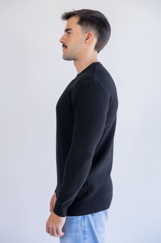 sueter tricot egipcio preto