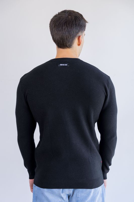 sueter tricot egipcio preto