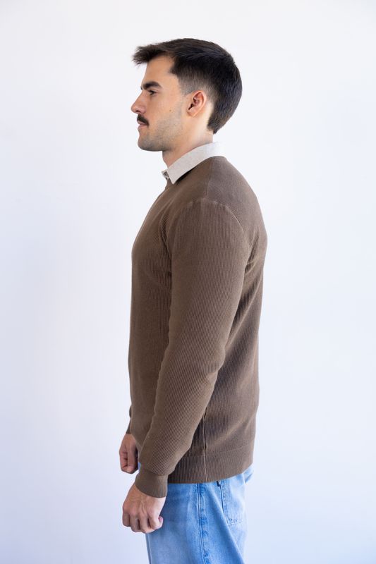 sueter tricot egipcio marrom