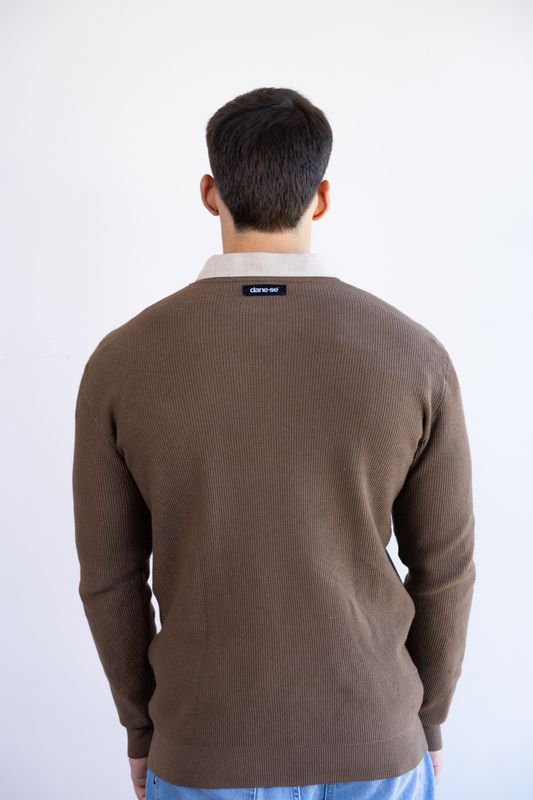 sueter tricot egipcio marrom