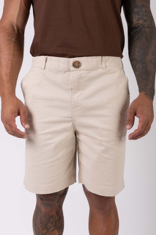 short sarja alfaiataria natural