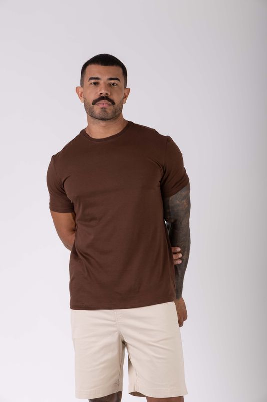 camiseta pima basic marrom