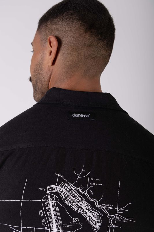 camisa linho mc plano bsb costas preto