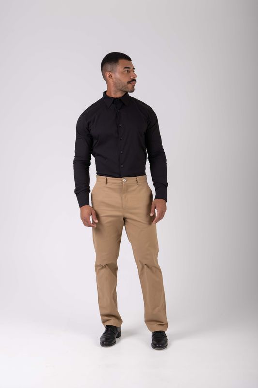 camisa comfy work manga longa preto