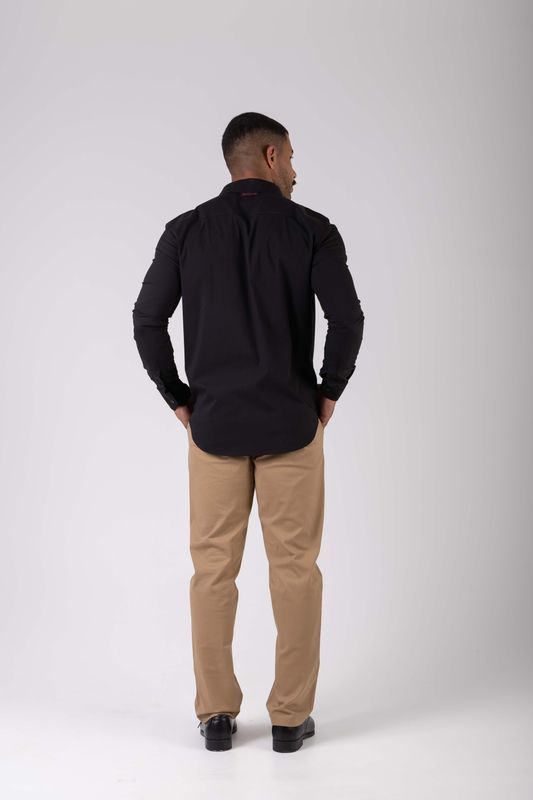 camisa comfy work manga longa preto