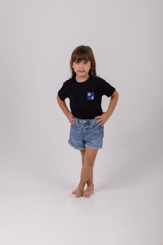 camiseta infantil igrejinha grid preto