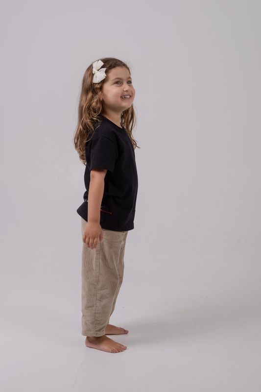 camiseta infantil igrejinha grid preto