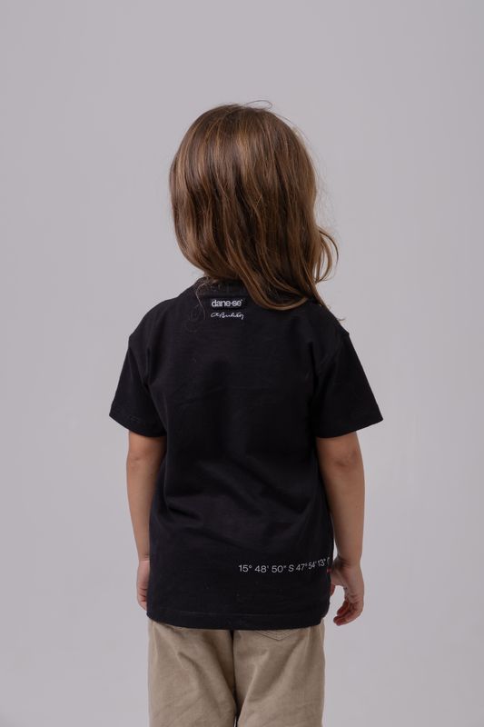 camiseta infantil igrejinha grid preto