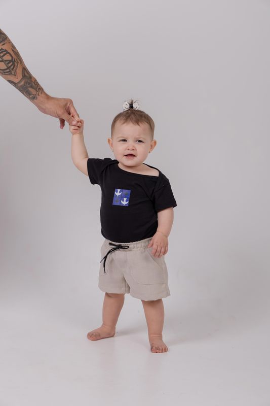 short baby linho natural