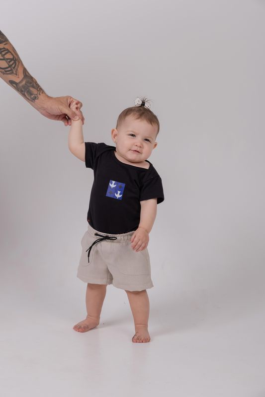 short baby linho natural