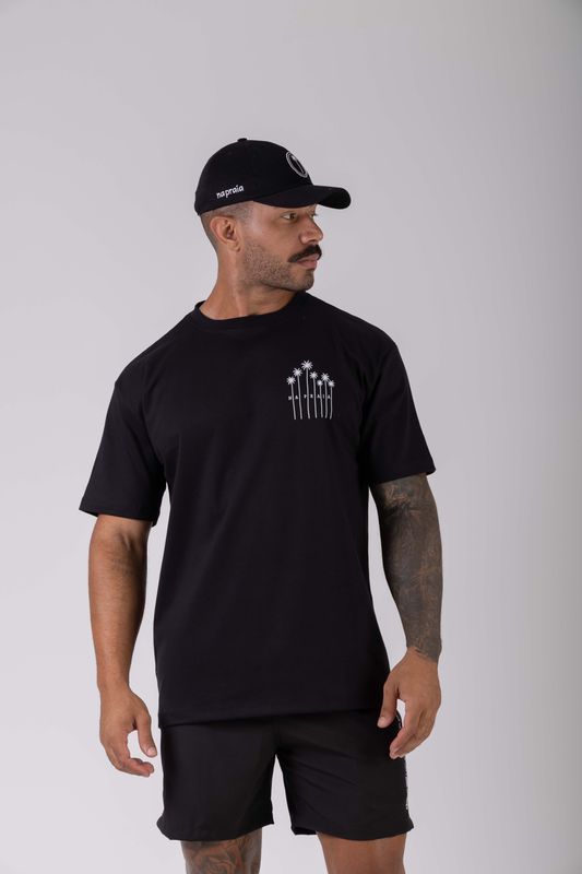 camiseta regular coqueiro npf26 preto