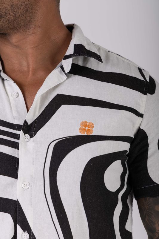 camisa linho mc curvas npf26 p&b