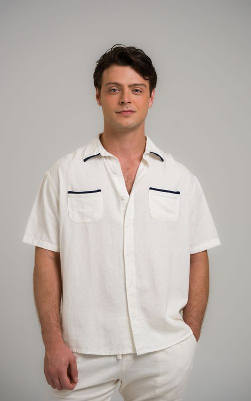 camisa over linho debrum manga curta off