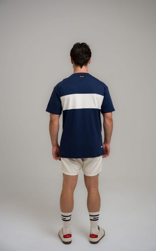 camiseta regular faixa mcm marinho