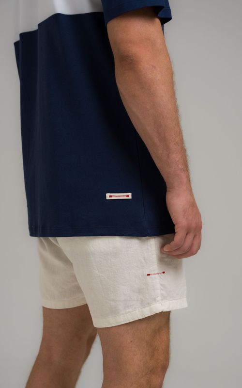 camiseta regular faixa mcm marinho