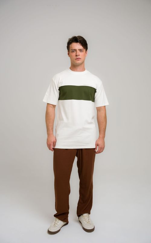 camiseta regular faixa mcm off