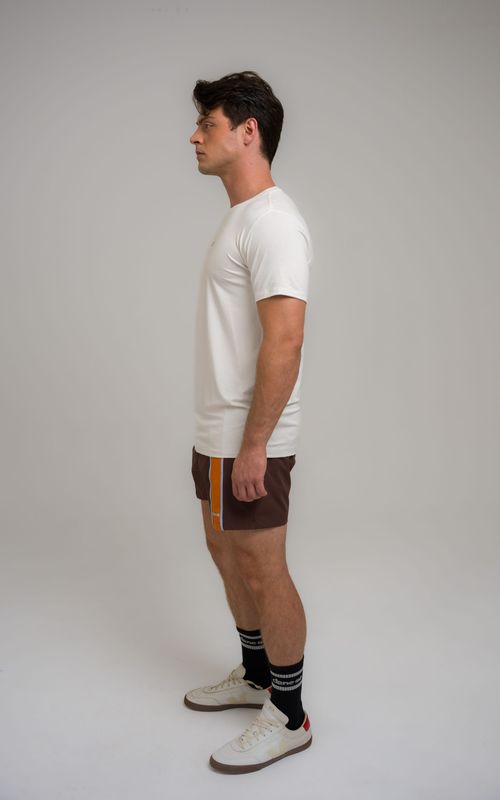 boardshort recorte faixa mcm marrom
