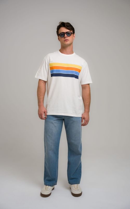 camiseta faixas mid century modern off