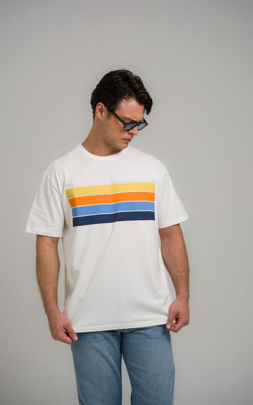 camiseta faixas mid century modern off
