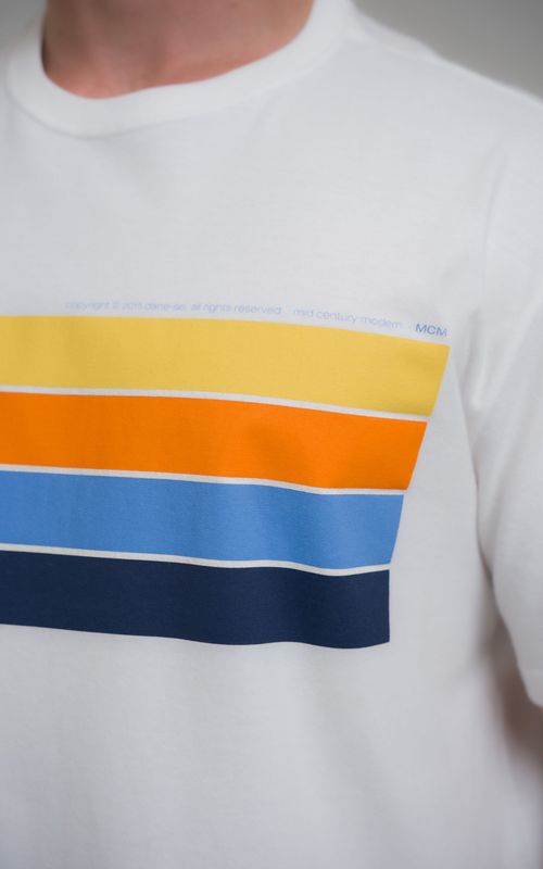 camiseta faixas mid century modern off