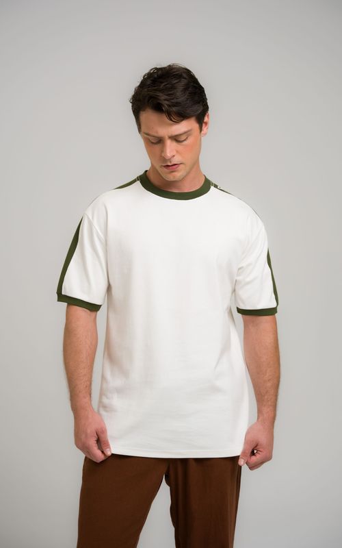 camiseta regular bicolor dane-se shoulder off