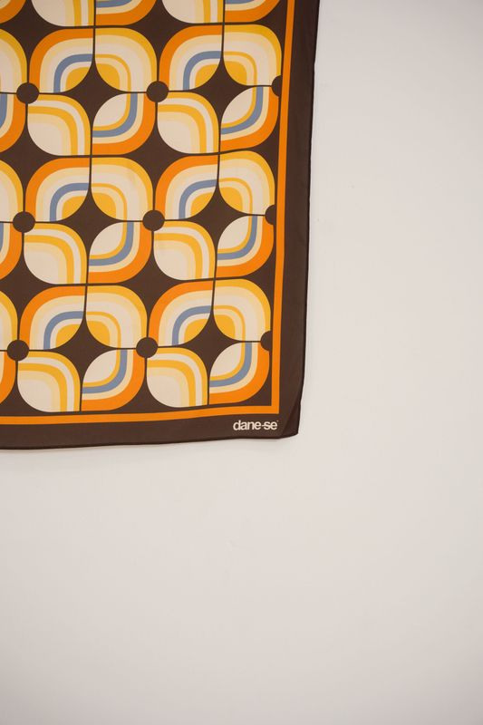 lenço retrô mid century modern marrom