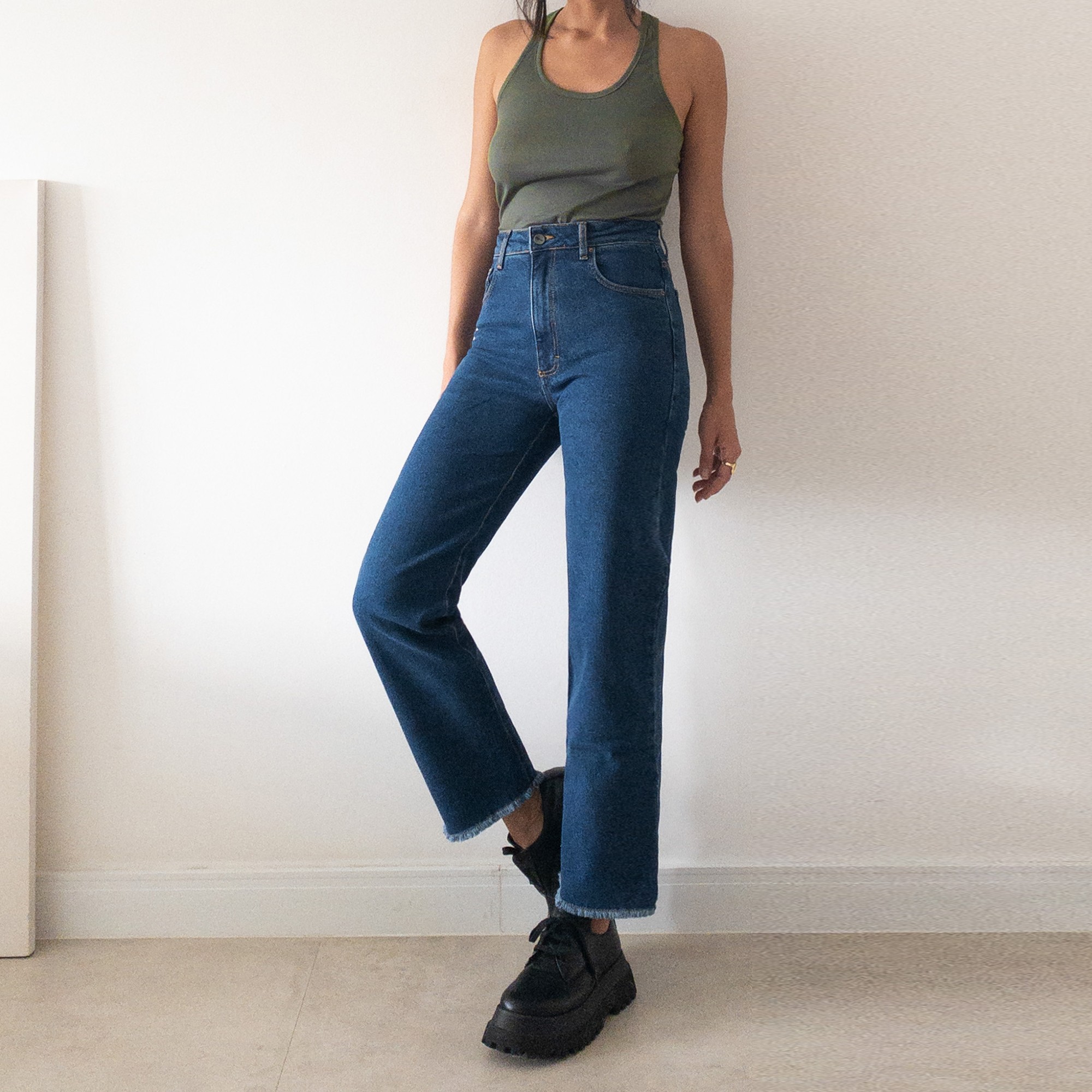 Jeans Reta | Lina Azul Escuro